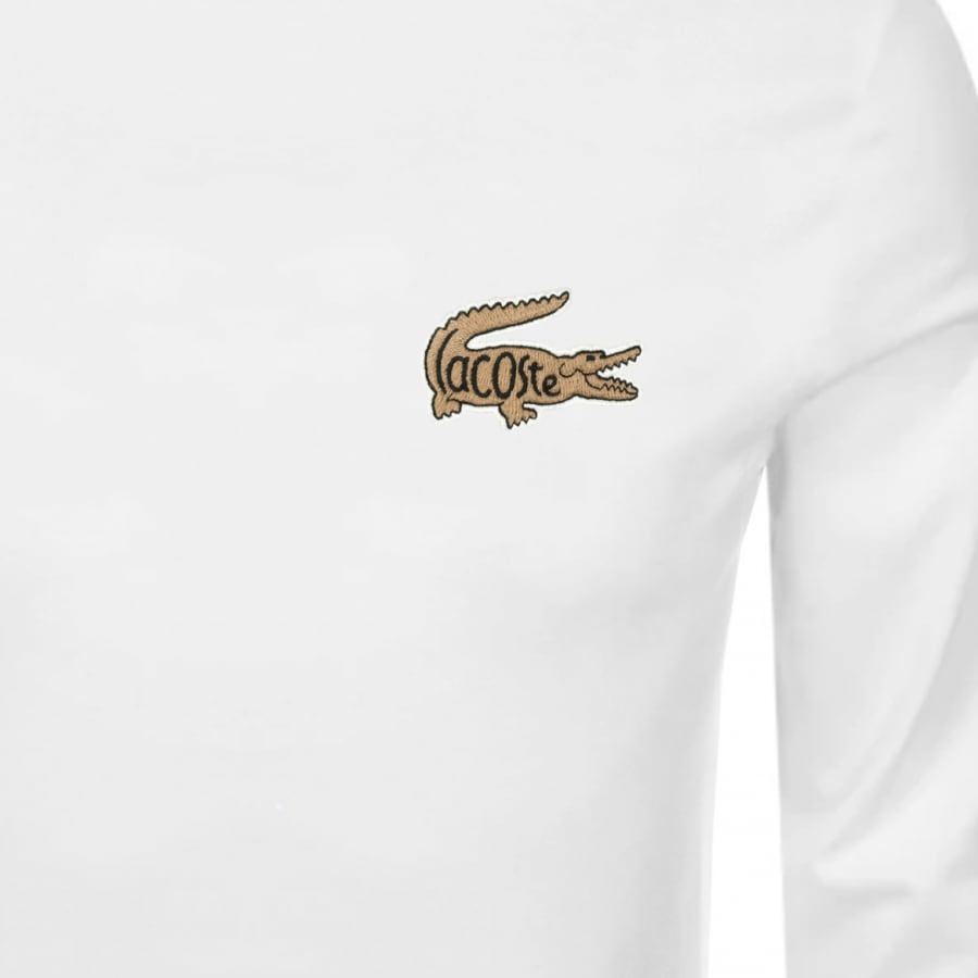 Alternative Image for ProductLacoste Long Sleeved Logo T Shirt White3